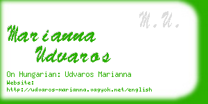 marianna udvaros business card